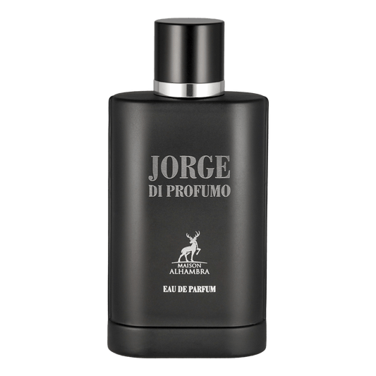 Bild von dem Flakon des Duftes Jorge di Profumo von Maison Alhambra als Eau de Parfum angeboten zum kaufen als Parfümprobe.