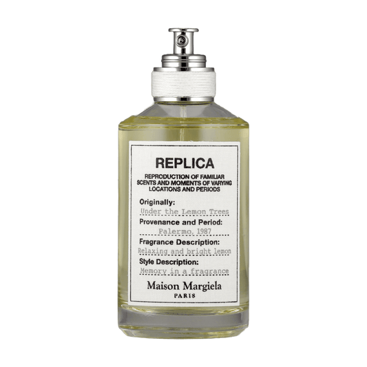 Bild von dem Flakon des Duftes Under the Lemon Trees aus der Replica Kollektion von Maison Margiela angeboten zum kaufen als Parfümprobe.