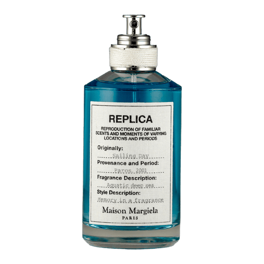 Bild von dem Flakon des Duftes Sailing Day aus der Replica Kollektion von Maison Margiela angeboten zum kaufen als Parfümprobe.
