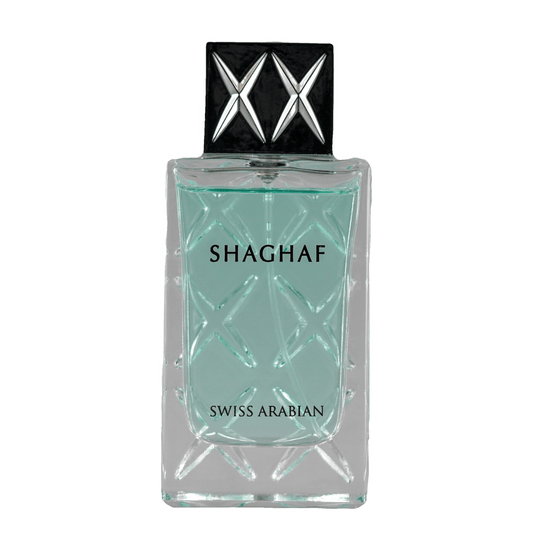Bild von dem Flakon des Duftes Shaghaf for Men als Eau de Parfum von Swiss Arabian angeboten zum kaufen als Parfümprobe.