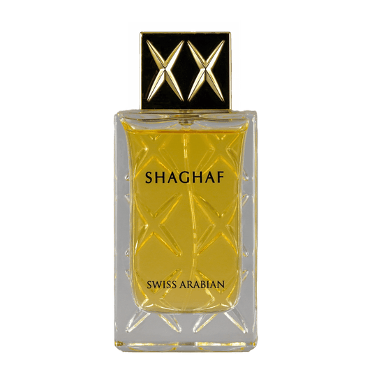 Bild von dem Flakon des Duftes Shaghaf for Women als Eau de Parfum von Swiss Arabian angeboten zum kaufen als Parfümprobe.